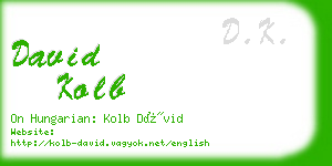 david kolb business card